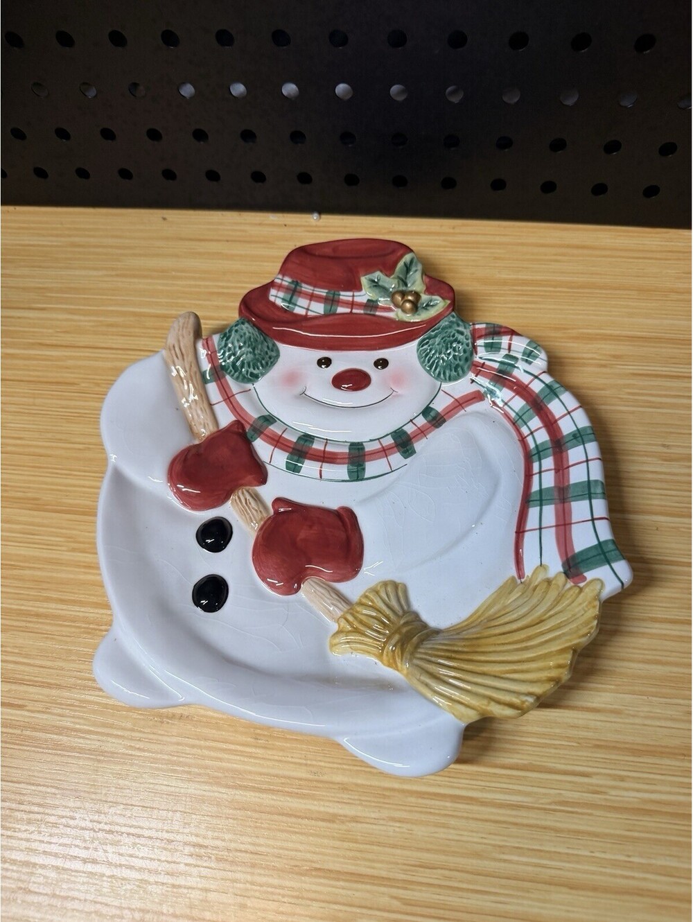 Fitz & Floyd FF Holiday Christmas Snowman Plate Dish